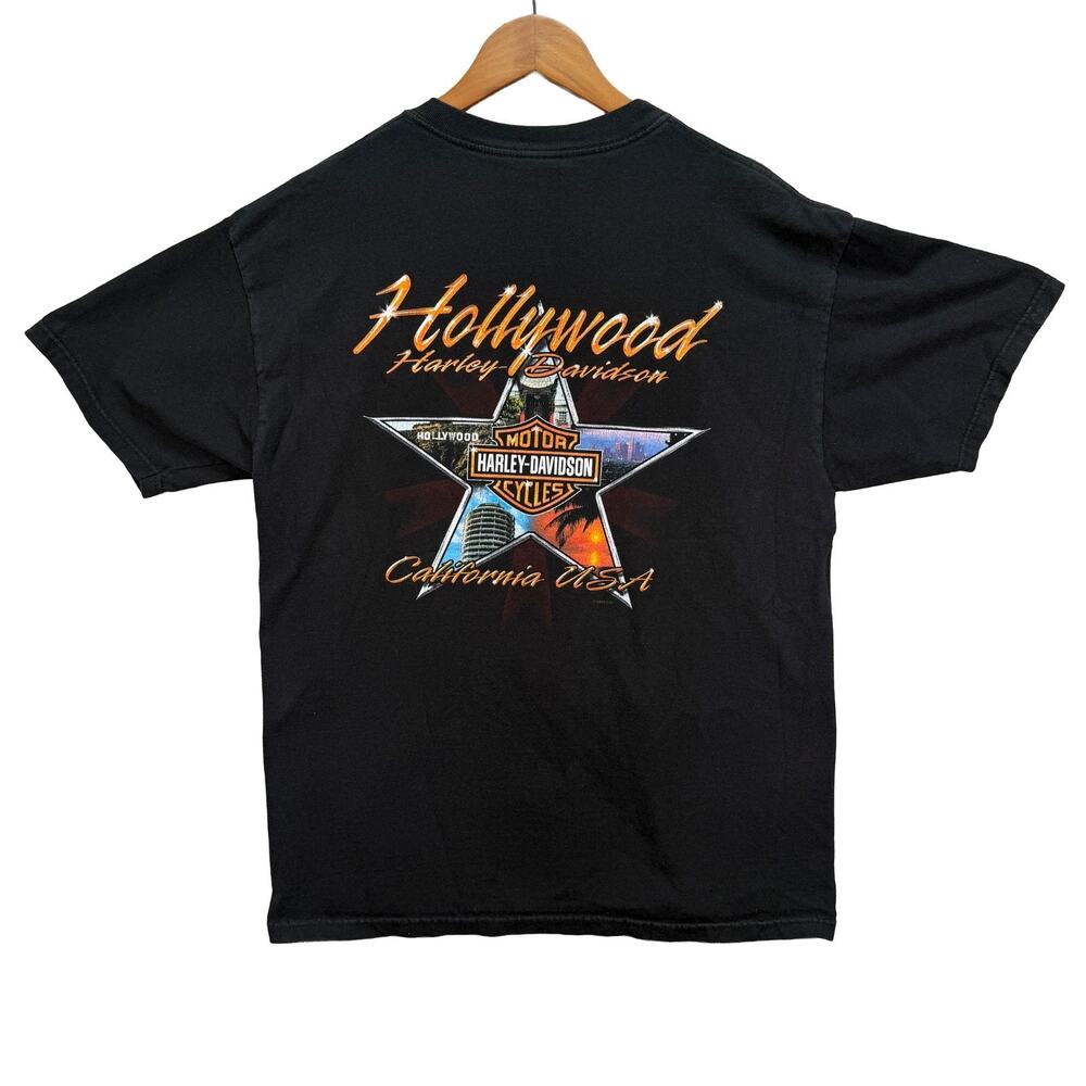 Harley Davidson Motorcycles Bar and Shield Hollywood Walk of Fame Star T Shirt L